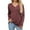 Wine, variant on MIXUE Boho Tops For Women Autumn Winter Solid Color V Neck Long Sleeve Soft Casual Basic Pullover Shirts For Women Tee Shirts Daily-Wear,Blue,S