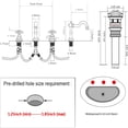 thumbnail image 3 of 8 inch 2 Handles 3 Holes Widespread Bathroom Sink Faucet Antique Brass Bathroom Vanity Faucet Basin Mixer Tap Faucet Matching Metal Pop Up Drain with Overflow, 3 of 6
