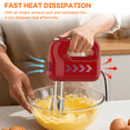 thumbnail image 5 of Hivroo Electric Hand Mixer, 5-Speed with Stainless Steel Beaters & Dough Hooks for Baking Cake Egg Cream Food, 5 of 8