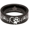 thumbnail image 5 of Dog Paw Heart Tungsten Carbide Ring, 5 of 9