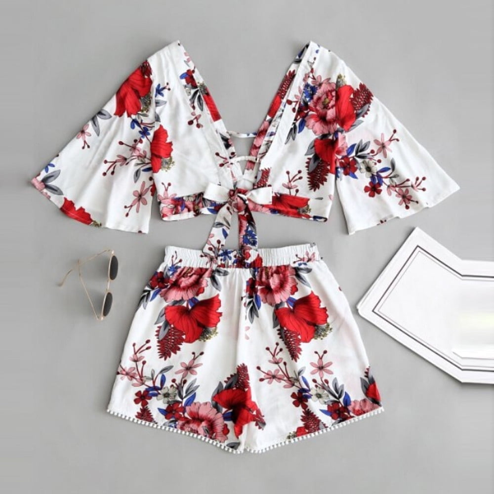 XZNGL Tops Womens Short Sets for Summer Two Piece Summer Shorts for