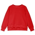 thumbnail image 6 of EnJoCho Girls Crewneck Sweatshirt - Drop Shoulder Side Split Long Sleeve Oversized Pullover Top for Kids 5-14 Years Fall Back-to-School Casual Wear, 6 of 8