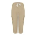 thumbnail image 2 of Lisingtool Pants for Women Cargo Pants Women Pants for Women Trendy Women's Solid Color Casual Summer Outdoor Hiking Pants Capri Cargo Pants Lightweight Stretch Hiking Pants Overalls S-3XL, 2 of 6