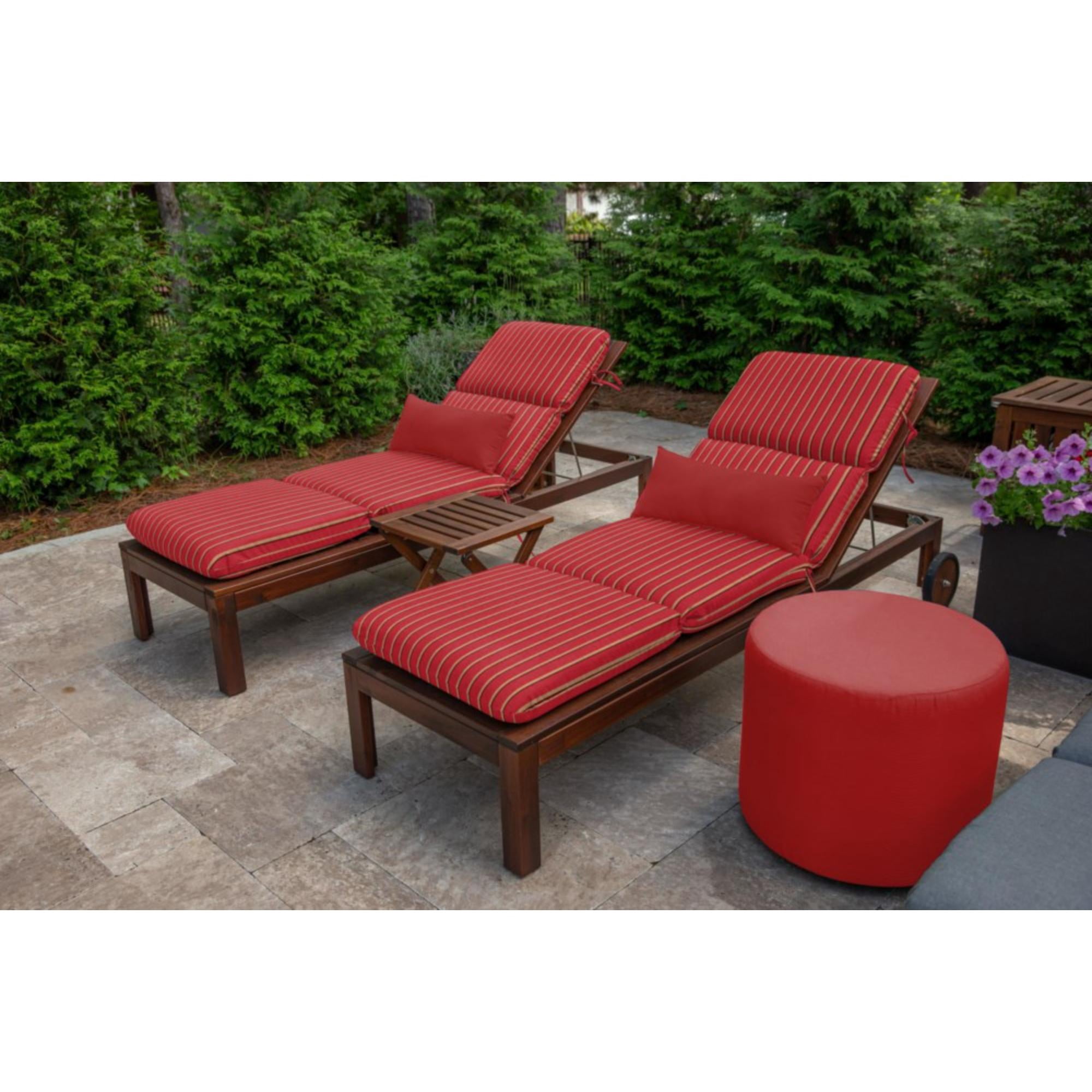 Casual Cushion Outdoor Lumbar Pillow, Sunbrella Fade & Water Resistant for Patio Furniture & Porch Swings, 22"W x 9"L, 6" thick, Reversible, Canvas Jockey Red