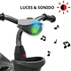 thumbnail image 2 of Triciclo para Niños con Bastón Torreta con Luz y Sonido Pedales Desmontables Posapiés Plegables Apto desde 2 años o hasta 25 kg - Gris, 2 of 7