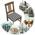 thumbnail image 6 of Set of 4 Removable Chair Seat Covers for Dining Room, Black White Racing Stretchable Office Kitchen Chair Slipcovers Cushion Protector Checkerboard Furniture Decor, 16.9x16.9 Inches, 6 of 6