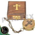 thumbnail image 5 of Engraved Antique Brass Compass with Wooden Box – Personalized Inscription Gift for Son, Mom, or Children, Ideal for Baptism, Birthday & Easter Decor, 5 of 8