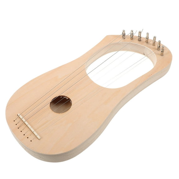 Raindrops Lyre Harp DIY Kit Build Your Own Wooden Instrument with 7 Strings Tuning Tools and Soundboard for Beginners and Music Lovers