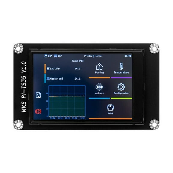 Yammee Upgraded MKS PI V1.1 Conrtrol Board 3D Printers Motherboards PI-TS35 Screen DC12/24V 15W LCD Screen for 3D Printers