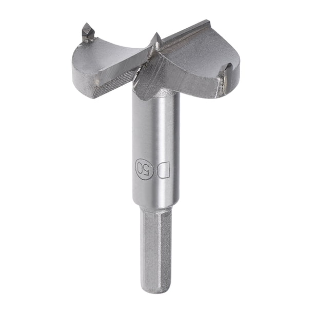 Broca de madera Uxcell de 50mm de diámetro con punta de carburo y vástago hexagonal