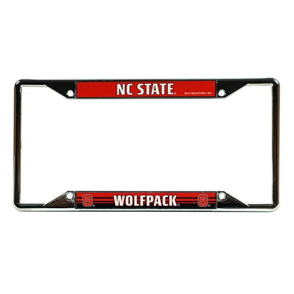 North Carolina NCAA NC Wolfpack Chrome EZ View License Plate Frame