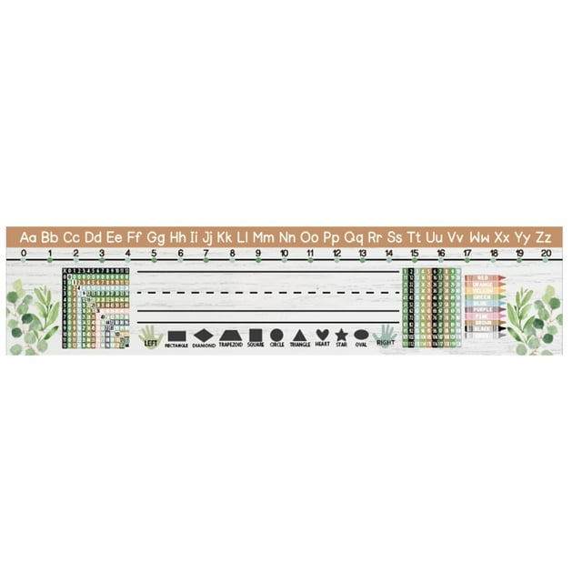 Tyeign 25 Greenery Teacher Name Plate, for Desk Classroom Kindergarten Student Desk Name Plates Number Lines for Students Desk - Durable Material, Clear Printing, Easy to Clean, Classroom Tools