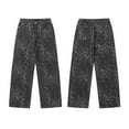 thumbnail image 3 of LbsKUS Leopard Print Jeans for Women Oversized Wide Leg High Waisted Denim Pants Hip Hop Y2k Pant Vintage Baggy Trousers No Belt,Gray,M, 3 of 5