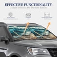 thumbnail image 3 of KLL Blue Ocean Waves Windshield Sun Shade 2-Piece Foldable Car Front Window Sunshade for Most Sedans SUV Truck- Medium, 3 of 5