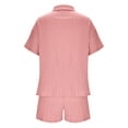 thumbnail image 5 of Kaemgyyd Woemns Summer Outfits 2 Piece Lounge Sets Loose Short Sleeve Button down Shirt and Shorts Loungewear with Pockets, 5 of 7