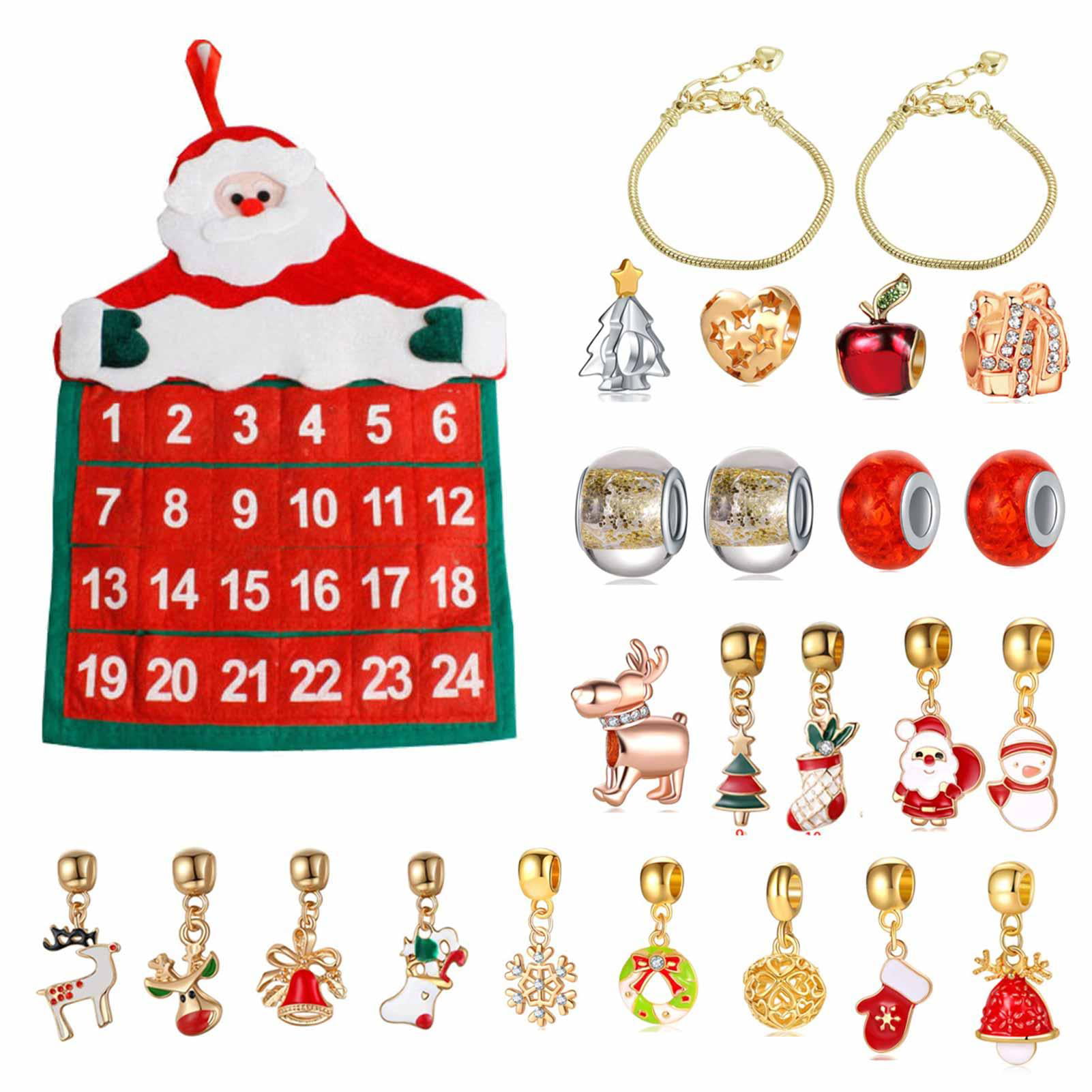Details about   Hot Sale Christmas Advent Calendar Gift Box DIY Bracelet Necklace Accessory Set 
