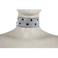 thumbnail image 1 of New Women Fashion Jewelry Choker Necklace Wide Black Sheer Fabric Polka Dots Circles, 1 of 8