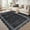 Black, variant on Twister.CK Modern 5' x 7' Bordered Area Rug, Washable Irregular Rugs, Non-Slip Carpet for Bedroom Dining Room Home Office, Camel
