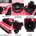 thumbnail image 4 of Licensed Toyota Tundra 12V Ride on Truck Car for Kids, Battery Powered Electric Toys with Remote Control, MP3, LED Lights, Suspension System, Double Doors, Safety Belt, for 3-8 Years Old, Pink, 4 of 7