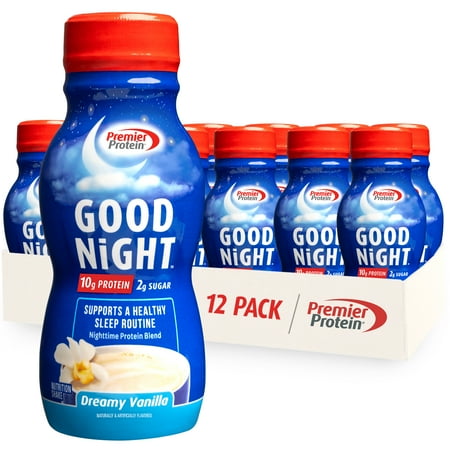 Premier Protein Good Night Protein Shake, Dreamy Vanilla, Nighttime Protein Blend, Magnesium, Zinc, 8.75 fl oz, 12 Ct