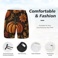 thumbnail image 2 of Kdxio Autumn Pumpkin Leaves Print Men's Swim Trunks with Compression Liner 7 Inch Inseam Quick Dry Swim Shorts, 2 of 5