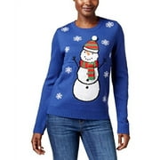 Karen Scott Petite Snowman Sweater (Deep Pacific, XL)