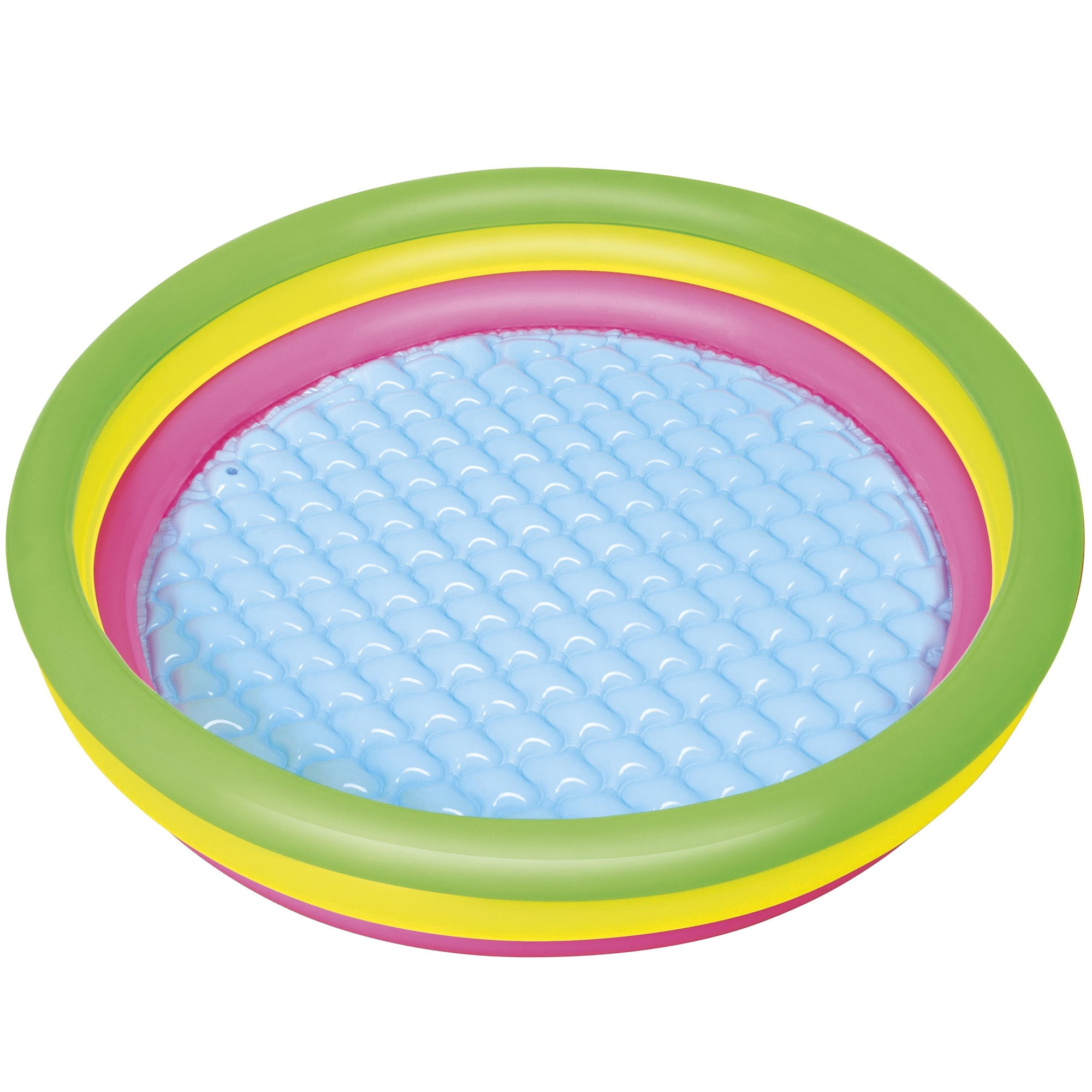 H2OGO! Summer Set Play Pool - 60 x 12" Inflatable Kiddie Splash Wade Pool, 3 Neon Color Ring Construction, Padded Bottom, Outdoor Water Play, Kids 3+