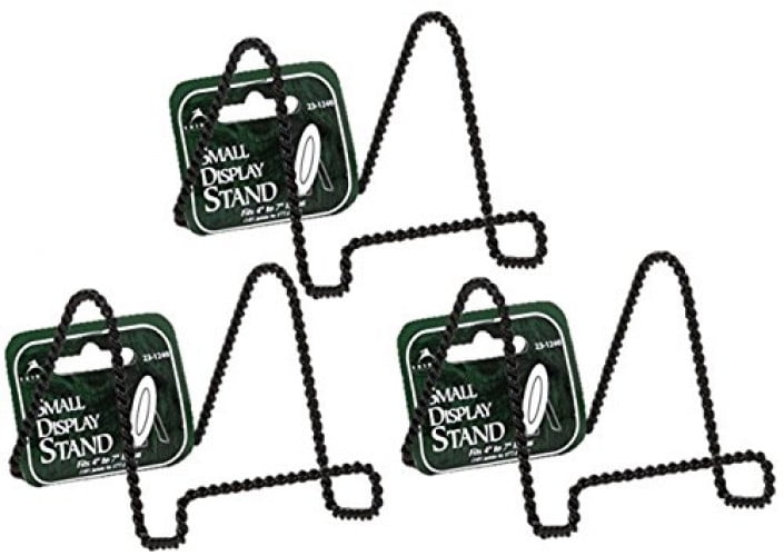 2 Photo Twisted Wire Display Easel Stands 4 black