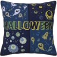 thumbnail image 4 of Set of 4 Halloween Ghost Eyeball Cushion Cover Home Decor Throw Pillow Cover 18" x 18" Sofa Cushion Cover Halloween Decoration Indoor Outdoor Decorati, 4 of 5