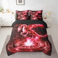 thumbnail image 2 of Homewish Magic Animal Dragon 7-Piece Bedding Comforter Set,Retro Western Fantasy King Bedding Sets,Black Red Bed Sheets For Kids,Breathable Home Decor Reversible, 2 of 8