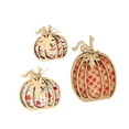 thumbnail image 5 of Wooden Pumpkin Fall Decorations Set of 3 Seasonal Home Decor for Thanksgiving Harvest Kitchen Tabletop, 5 of 9