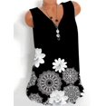 thumbnail image 1 of U.Vomade T-Shirt d'Été pour Femme Grande Taille Imprimé à Col en V Sans Manches Débardeur Décontracté, 1 of 2