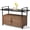 Beige, variant on Black Wicker Textured Outdoor Bar Cart with Storage and Wheels, Glass Top Mobile Patio Serving Table, Heavy Duty Rattan Food Storage Trolley Cabinet for Pool Party Backyard Porch, Adult Large Furnitu