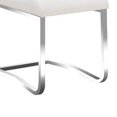 thumbnail image 4 of Benjara Leatherette Steel Chair with Ergonomically Designed Back, Set of Two, White and Silver, 4 of 5