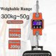 thumbnail image 3 of Rechargeable Stainless Steel Hanging Scale with Bluetooth 4.0, 300kg Capacity, 50g Precision, USB Charging Port for Industrial Use, 3 of 5
