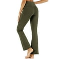 thumbnail image 5 of Frontwalk Ladies Bottoms High Waist Loungewear Wide Leg Trousers Summer Stretch Harem Pants Solid Color Activewear Green S, 5 of 6