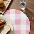 thumbnail image 3 of Pink Plaid Round 15 Inch Placemats Set of 2, Spring Farmhouse Buffalo Checkered HeatResistant Non Slip Place Mats for Dining Table, Wipeable Braided Kitchen Table Mats for Housewarming, 3 of 9