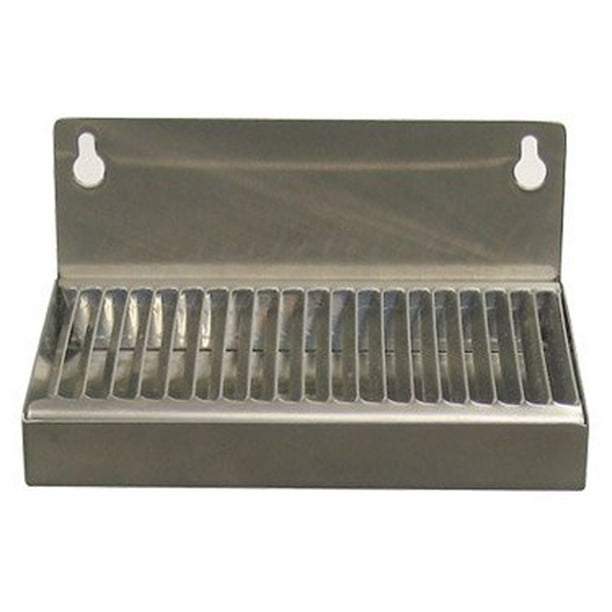 Beer Drip Tray 6" Stainless Steel Wall Mount w/ No Drain, 6 wide x 4