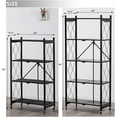 thumbnail image 3 of 4 Tier Storage Shelves Unit, Foldable Garage Shelving Metal Wire Shelf Rack, No Assembly Baker Rack Organizer Microwave Stand for Kitchen, Basement, Pantry, Laundry Room (4 tire Shelf), 3 of 6