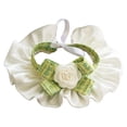 thumbnail image 2 of rygai Cat Saliva Towel Exquisite Three-dimensional Flowers Ruffled Edge Pet Dog Cat Bowknot Neck Scarf Photoshoot,Green,M, 2 of 8