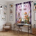 thumbnail image 5 of Happy Easter Kitchen Curtain for Berdoom Living Room Cafe 72 Inch Length, Bunny Eggs Spring Mushrooms Plants Purple Plaid Tiers Curtains Light Filtering Drapes Window Treatment 2 Panels 52"Wx72"L, 5 of 8