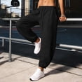 thumbnail image 4 of Women's Pants,Spring Pants Women Baggy Sweatpants Casual Solid Color Lounge Barrel Pants Trousers with Pockets, 4 of 7