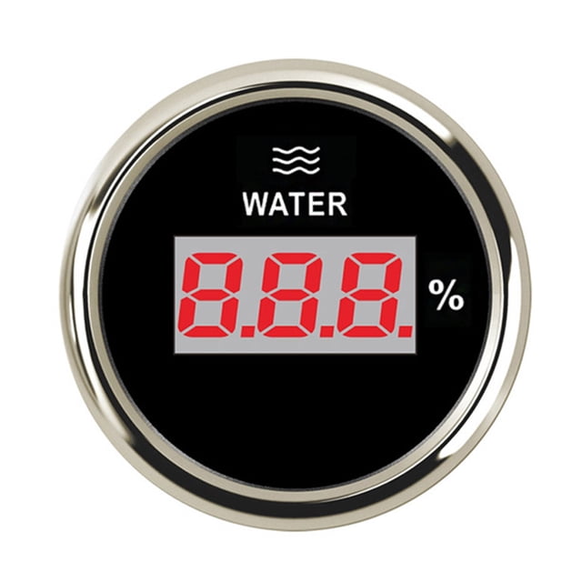 Liquid Water Tank Level Indicator Digital 52mm Water Level Meter LCD Display Gauge For Car Truck Yacht Auto Boat Red Backlight ,Wide Applicability
