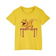 thumbnail image 5 of GERsome Boys Girls Short Sleeve T Shirt Cute Dinosaur Graphic Cotton Crewneck Tees for Unisex Kids Casual Summer Tops Sizes 3-10 Years, Yellow/3-4 Years, 5 of 5