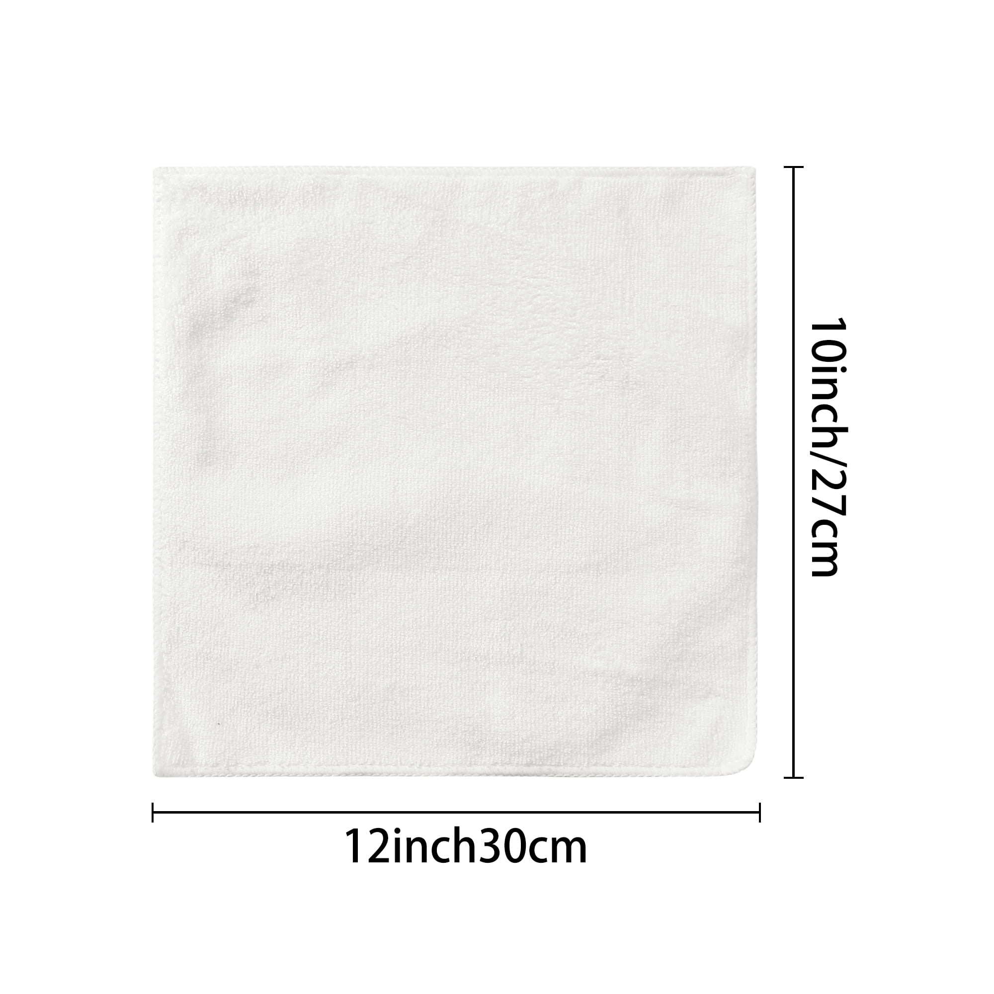 Unique Bargains 12 Pcs Wash Cloths Microfiber Absorbent Kitchen Rags Towel White 10"x12"