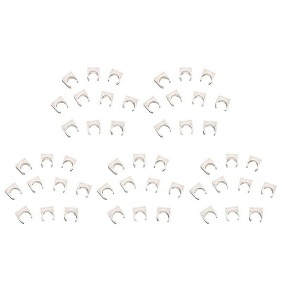 50 Pcs 20mm Diameter White PVC Water Supply Pipe Clips Fittings,50 x Pipe Clamps,White