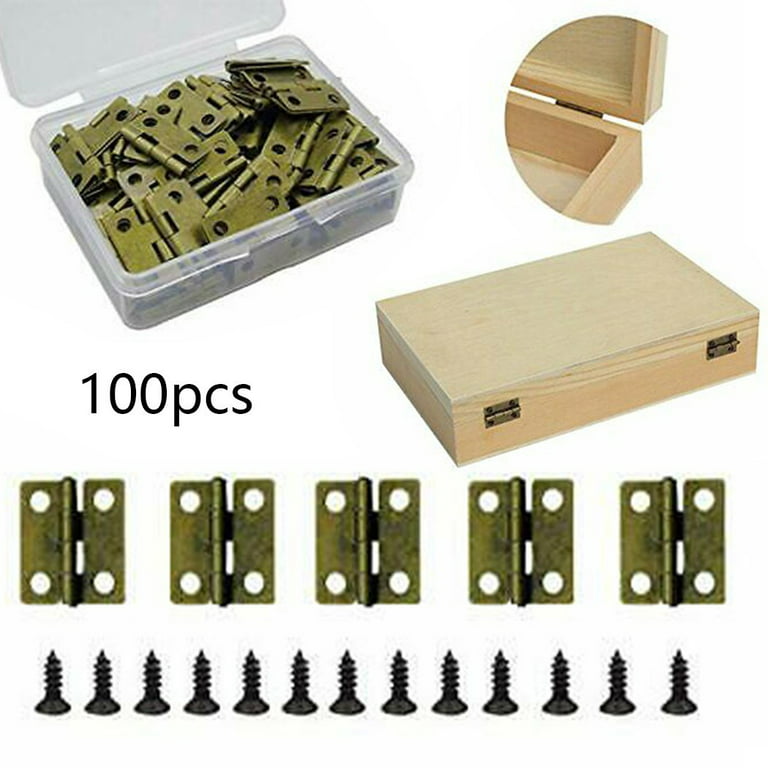 100 Sets of Small Hinges for Wooden Box Mini Hinge for Jewelry Box Hinges  Box Hinges Picture Frame Hinge