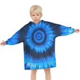 thumbnail image 3 of Blue Tie Dye Spiral Pattern Blanket Hoodies for Kids 6-13YR Oversize Wearable Blanket Hoodies for Boys Girls Teens, 3 of 7