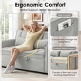 thumbnail image 4 of ShiKeyi 3 in 1 Convertible Sleeper Futon Sofa Bed, 55" Pull Out Sofa Bed with Storage Pocket/Side Pocket/2 Pillows for Living Room, Gray, 4 of 5