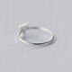 thumbnail image 2 of Anillo de Plata de Ley 925 para mujer, sortija ajustable de triángulo de esmalte negro geométrico, joyería fina minimalista para regalo de fiesta, 2 of 2
